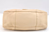 Authentic PRADA Vintage Leather Nappa Shoulder Hand Bag Purse Beige 6746K