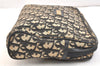 Authentic Christian Dior Trotter Clutch Hand Bag Canvas Leather Black 6749K