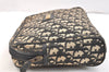 Authentic Christian Dior Trotter Clutch Hand Bag Canvas Leather Black 6749K