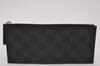 Authentic Louis Vuitton Vintage Damier Graphite Pouch Purse Black 6750I