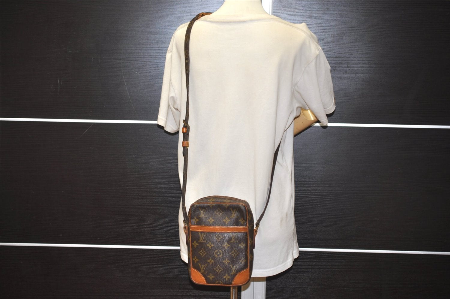 Authentic Louis Vuitton Monogram Danube Shoulder Cross Body Bag M45266 LV 6750J