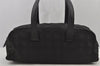Authentic CHANEL New Travel Line Hand Boston Bag Purse Nylon Leather Black 6751J