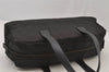 Authentic CHANEL New Travel Line Hand Boston Bag Purse Nylon Leather Black 6751J