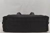 Authentic CHANEL New Travel Line Hand Boston Bag Purse Nylon Leather Black 6751J