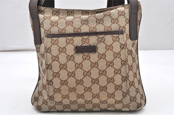 Authentic GUCCI Shoulder Cross Bag Purse GG Canvas Leather 122793 Brown 6752K