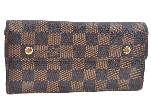 Authentic Louis Vuitton Damier Portefeuille Accordeon Wallet N60002 LV 6753I