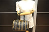 Authentic FENDI Pequin Hand Boston Bag Purse PVC Leather Brown Black 6753J