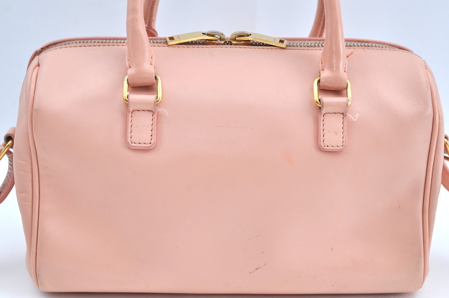 Authentic SAINT LAURENT Baby Duffle 2Way Hand Bag Leather 330958 Pink 6759F