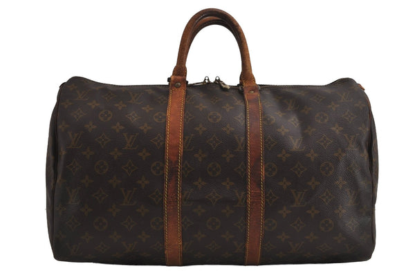 Authentic Louis Vuitton Monogram Keepall 45 Travel Boston Bag M41428 LV 6759J