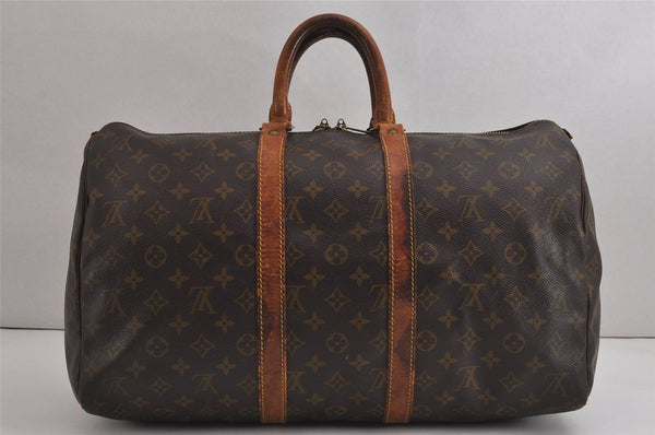 Authentic Louis Vuitton Monogram Keepall 45 Travel Boston Bag M41428 LV 6759J