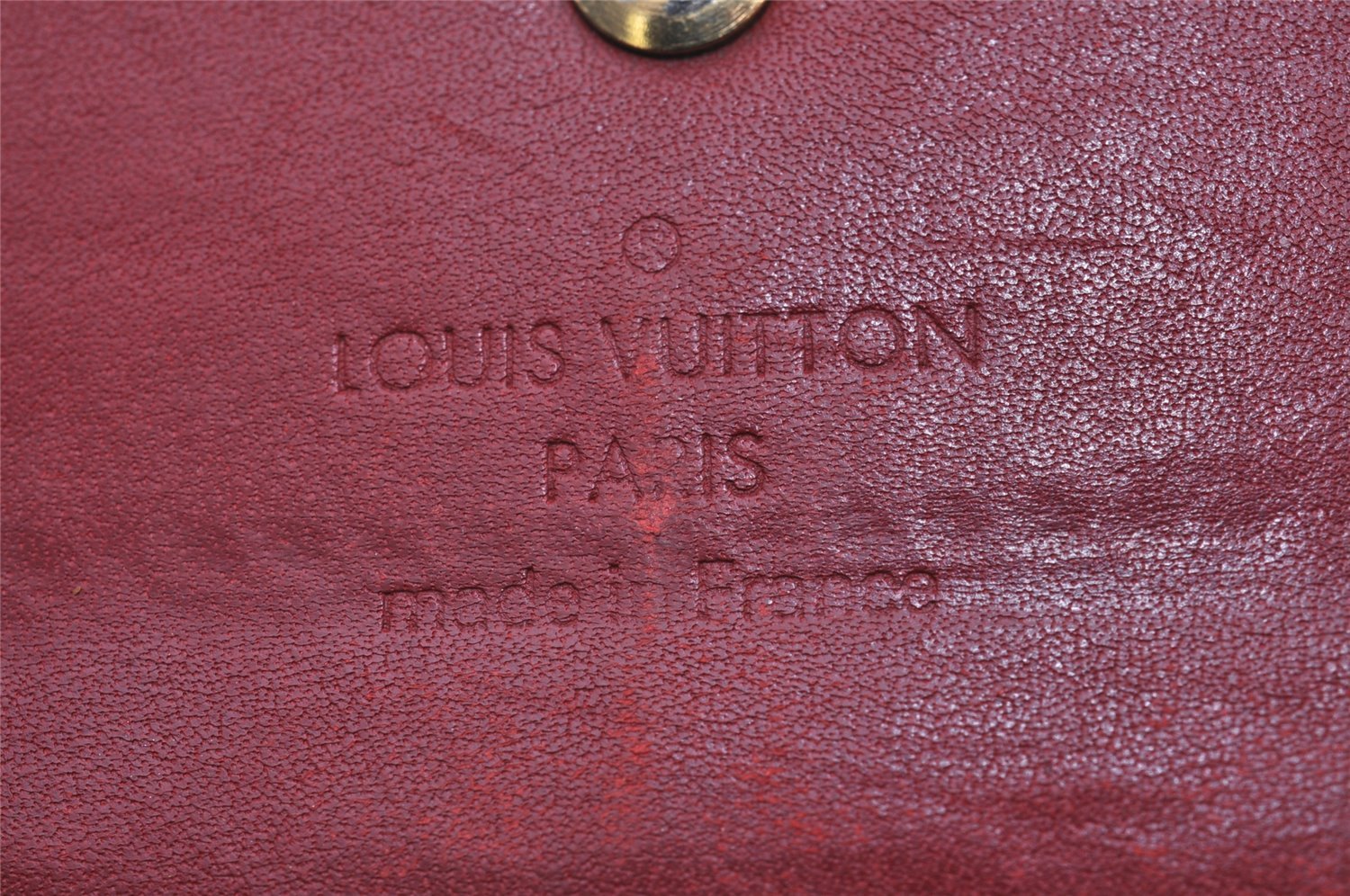 Auth Louis Vuitton Vernis Portefeuille International Wallet Red M93531 LV 6760I