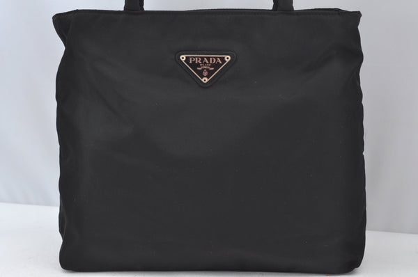 Authentic PRADA Vintage Nylon Tessuto Tote Hand Bag Purse Black Junk 6760J