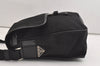 Authentic PRADA Nylon Tessuto Saffiano Leather Shoulder Cross Bag Black 6761J