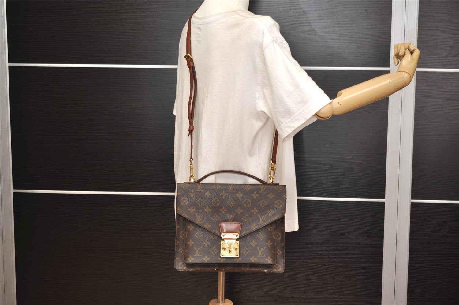 Authentic Louis Vuitton Monogram Monceau 2Way Shoulder Hand Bag M51185 LV  6763J