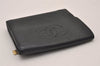 Authentic CHANEL Caviar Skin Vintage CC Logo Trifold Wallet Purse Black 6765I