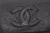 Authentic CHANEL Caviar Skin Vintage CC Logo Trifold Wallet Purse Black 6765I