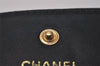 Authentic CHANEL Caviar Skin Vintage CC Logo Trifold Wallet Purse Black 6765I