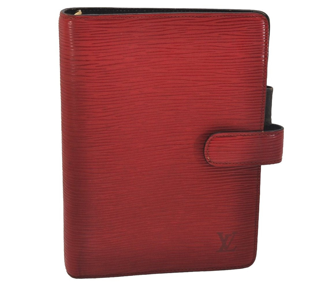 Authentic Louis Vuitton Epi Agenda MM Notebook Cover Red R20047 LV 6766J