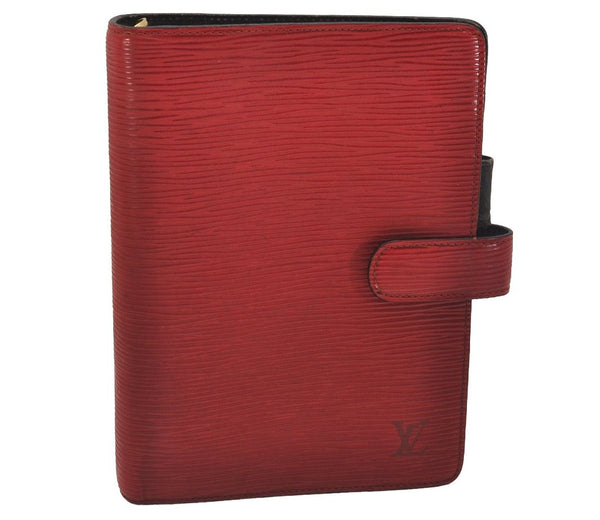 Authentic Louis Vuitton Epi Agenda MM Notebook Cover Red R20047 LV 6766J