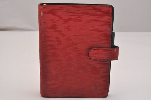 Authentic Louis Vuitton Epi Agenda MM Notebook Cover Red R20047 LV 6766J