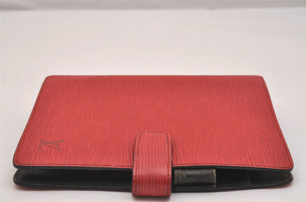 Authentic Louis Vuitton Epi Agenda MM Notebook Cover Red R20047 LV 6766J