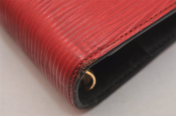 Authentic Louis Vuitton Epi Agenda MM Notebook Cover Red R20047 LV 6766J