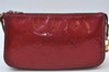 Authentic Louis Vuitton Vernis Pochette Accessoires Pouch Red M91577 LV 6767I