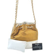 Authentic CHANEL PVC Calf Skin Matelasse Chain Shoulder Bag Beige White CC 6767J