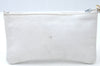 Authentic CHANEL PVC Calf Skin Matelasse Chain Shoulder Bag Beige White CC 6767J