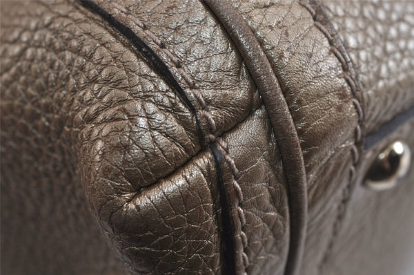 Authentic GUCCI Bamboo Bella Tassel 2Way Hand Bag Leather 282300 Gold 6768J