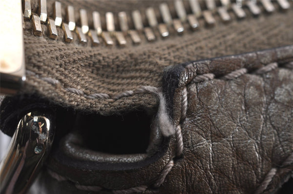 Authentic GUCCI Bamboo Bella Tassel 2Way Hand Bag Leather 282300 Gold 6768J