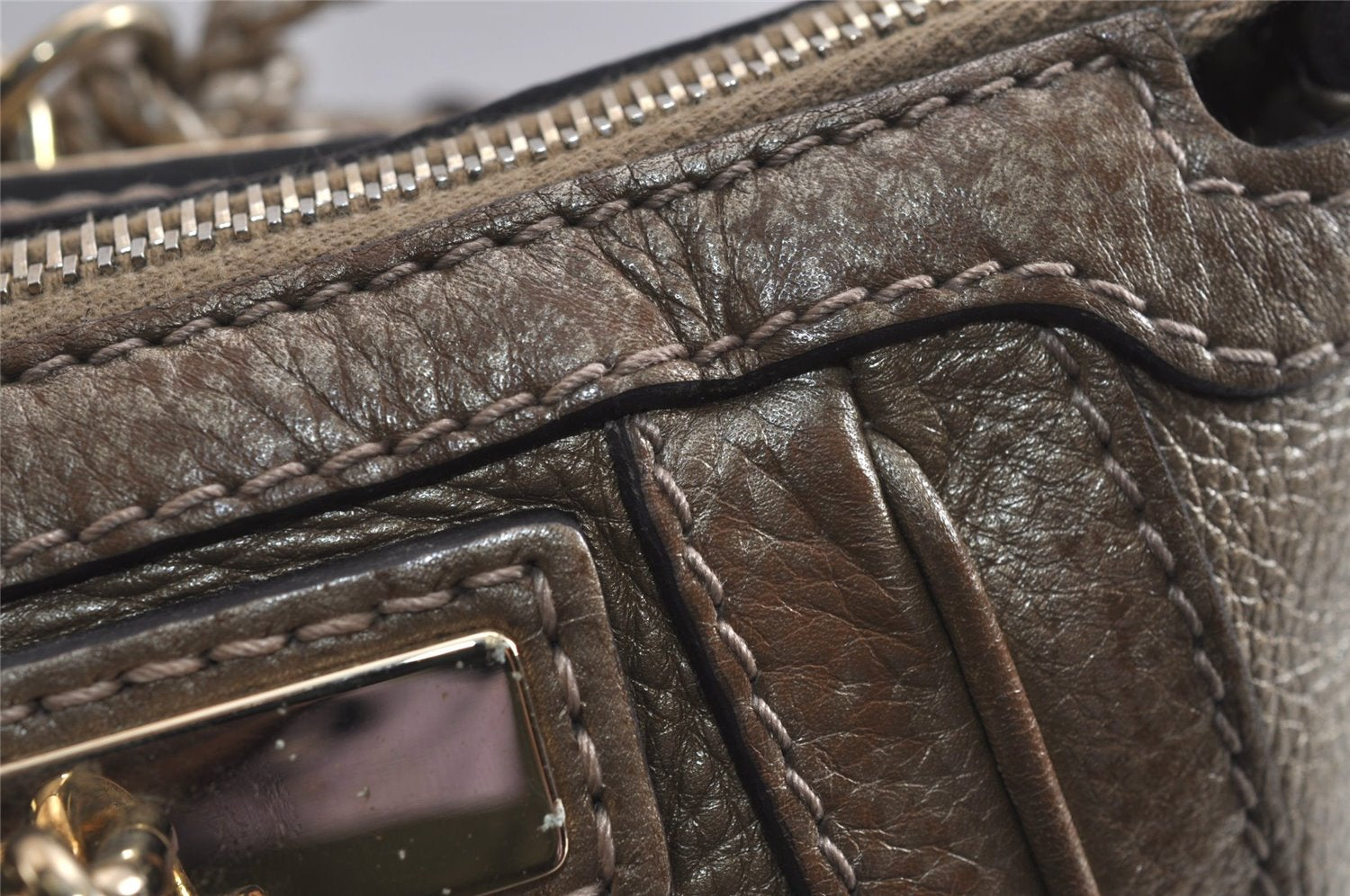 Authentic GUCCI Bamboo Bella Tassel 2Way Hand Bag Leather 282300 Gold 6768J