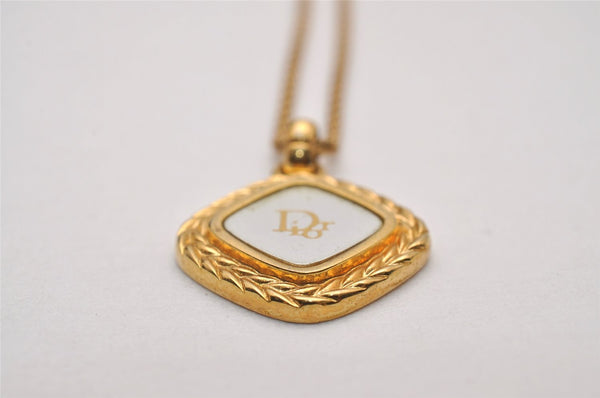 Authentic Christian Dior Gold Tone Chain Pendant Necklace CD 6771I