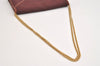 Auth Christian Dior Honeycomb Shoulder Bag Chain Canvas Leather Bordeaux 6771J