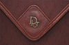 Auth Christian Dior Honeycomb Shoulder Bag Chain Canvas Leather Bordeaux 6771J