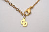 Authentic Christian Dior Gold Tone Rhinestone Chain Pendant Necklace CD 6772I