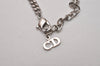 Authentic Christian Dior Silver Tone Chain Pendant Necklace CD 6774I