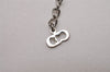 Authentic Christian Dior Silver Tone Chain Pendant Necklace CD 6774I