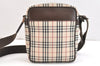 Authentic BURBERRY Nova Check Shoulder Cross Body Bag Canvas Leather Beige 6774K