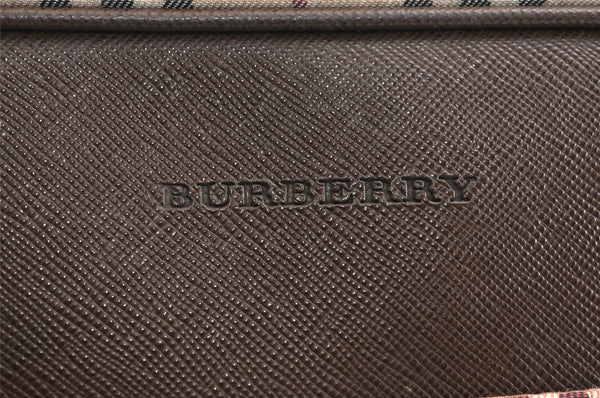 Authentic BURBERRY Nova Check Shoulder Cross Body Bag Canvas Leather Beige 6774K