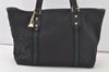 Authentic GUCCI Sherry Line Tote Bag GG Canvas Leather 139260 Black 6775K