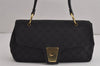 Authentic GUCCI Shoulder Hand Bag Purse GG Canvas Leather 90643 Black 6776J