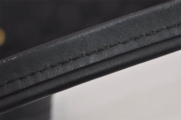 Authentic GUCCI Shoulder Hand Bag Purse GG Canvas Leather 90643 Black 6776J