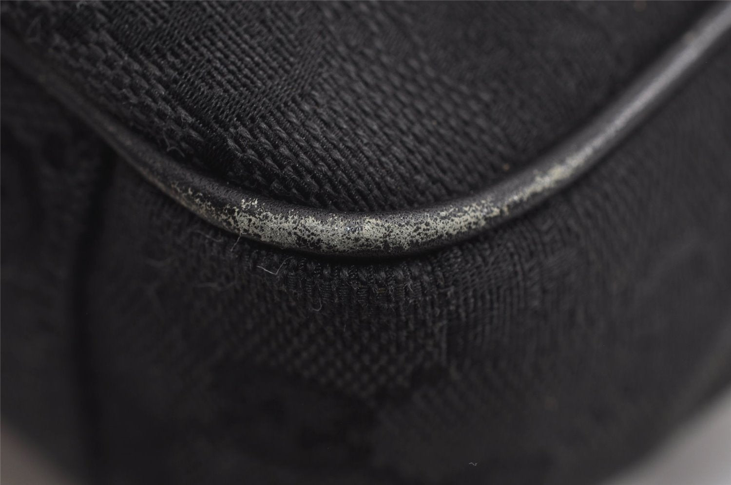 Authentic GUCCI Shoulder Hand Bag Purse GG Canvas Leather 90643 Black 6776J