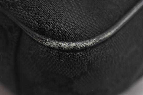 Authentic GUCCI Shoulder Hand Bag Purse GG Canvas Leather 90643 Black 6776J