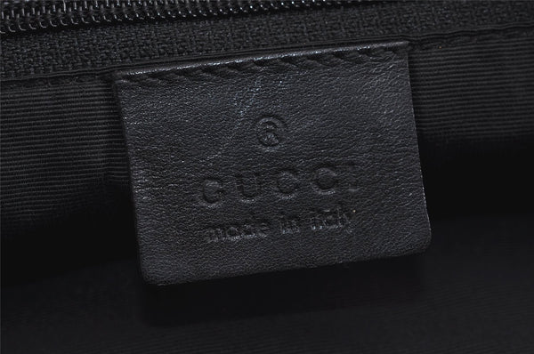 Authentic GUCCI Shoulder Hand Bag Purse GG Canvas Leather 90643 Black 6776J