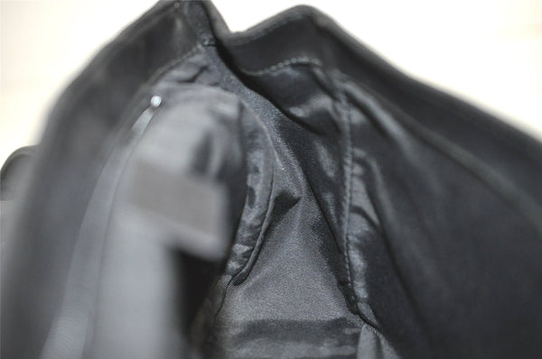 Authentic GUCCI Shoulder Hand Bag Purse GG Canvas Leather 90643 Black 6776J