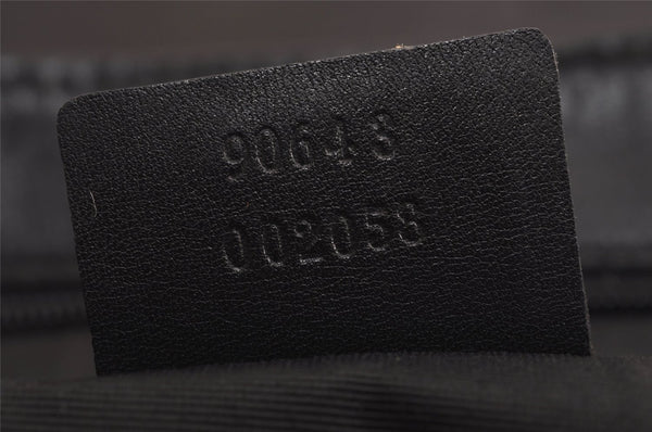 Authentic GUCCI Shoulder Hand Bag Purse GG Canvas Leather 90643 Black 6776J