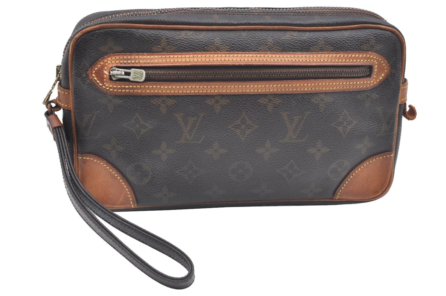 Authentic Louis Vuitton Monogram Marly Dragonne Clutch Hand Bag Old Model 6780H