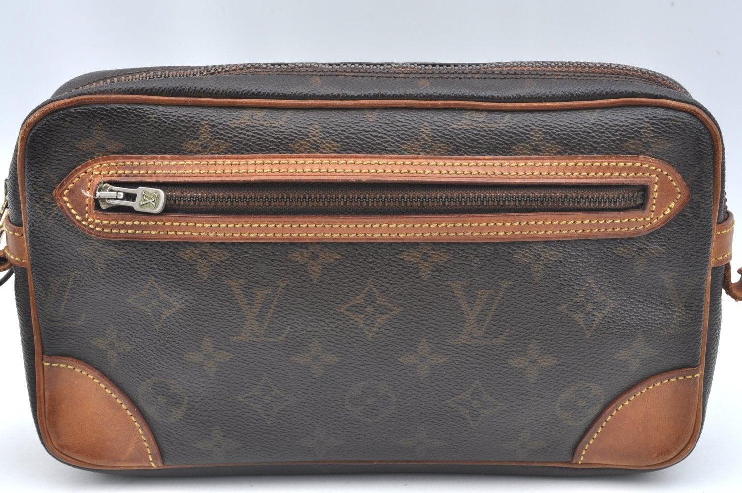 Authentic Louis Vuitton Monogram Marly Dragonne Clutch Hand Bag Old Model 6780H